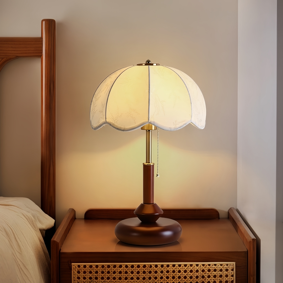 Lighting Decor Bedroom - Vintage Scalloped Dome Table Lamp for