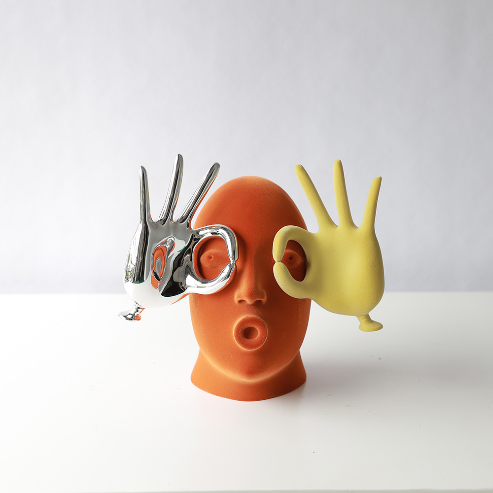 Ok Lighting Decor - High-end flocking modern figure abstract sculpture