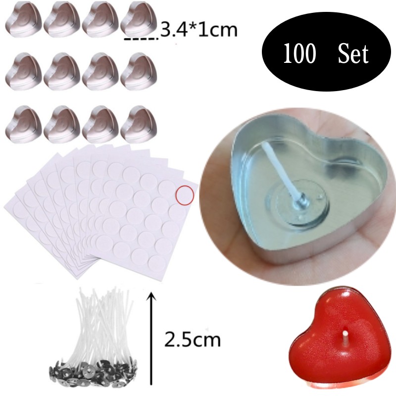 100 Sets Heart shaped Empty Al - огляд і ціна Candle Holder Set