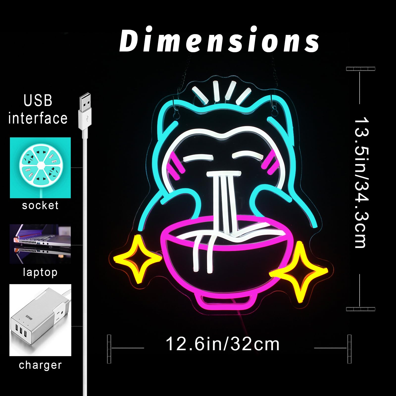 LED Ramen Neon Light - Cute Be - огляд і ціна Japanese Lighting Decor