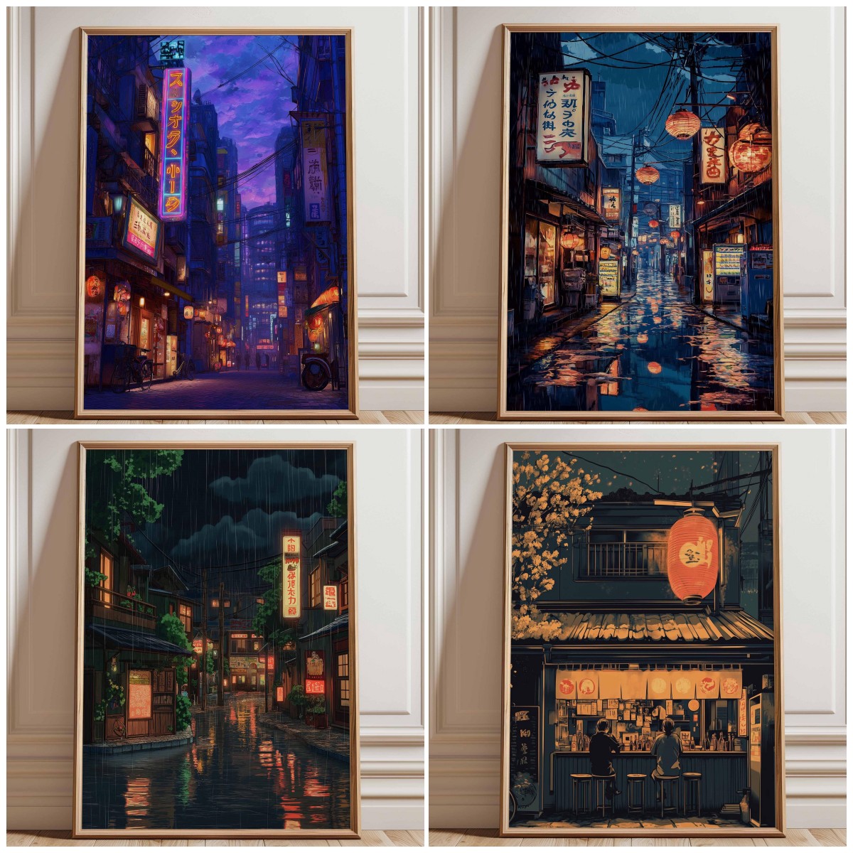 1pc Unframed Neon Tokyo Street - огляд і ціна Japanese Lighting Decor