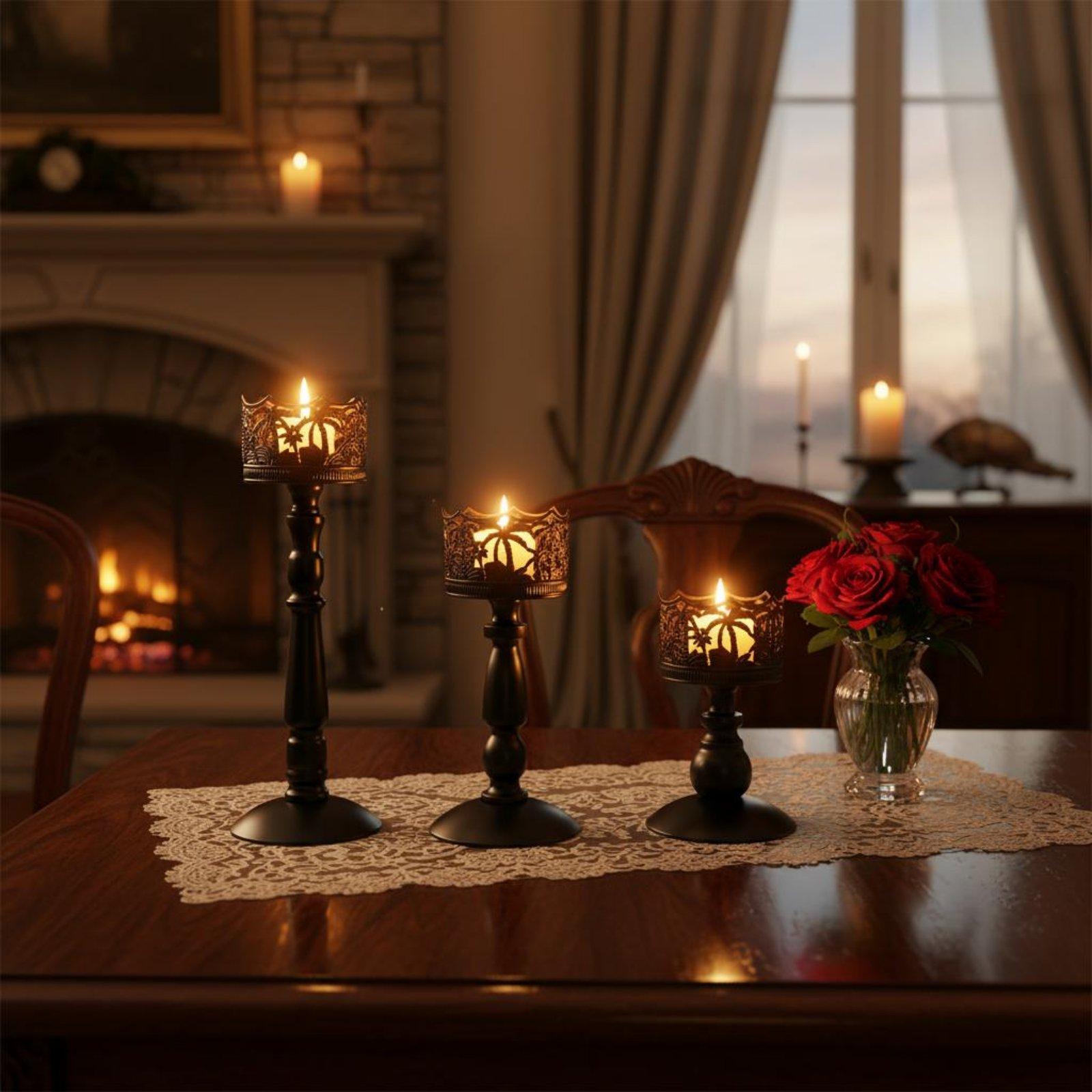Iron Candlestick Elegant Metal - огляд і ціна Candle Holder Set