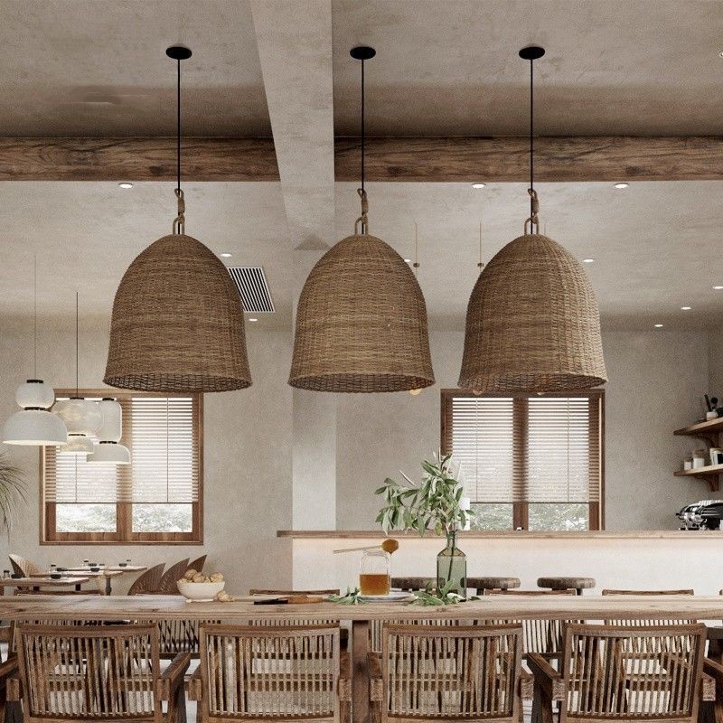 Wabi-Sabi Rattan Pendant Light - огляд і ціна Japanese Lighting Decor