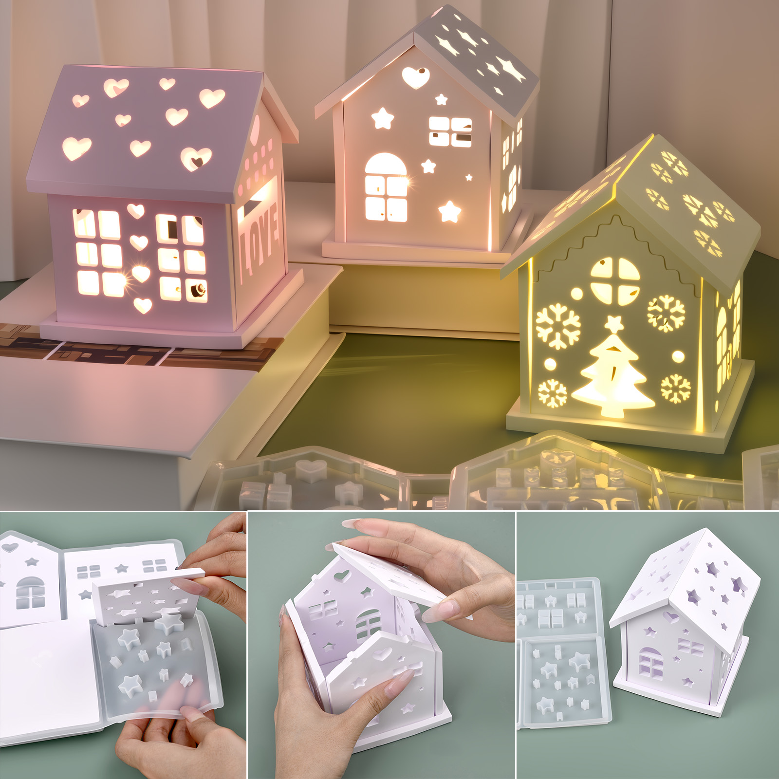 3D House Silicone Mold DIY Chr - огляд і ціна Candle Holder Set