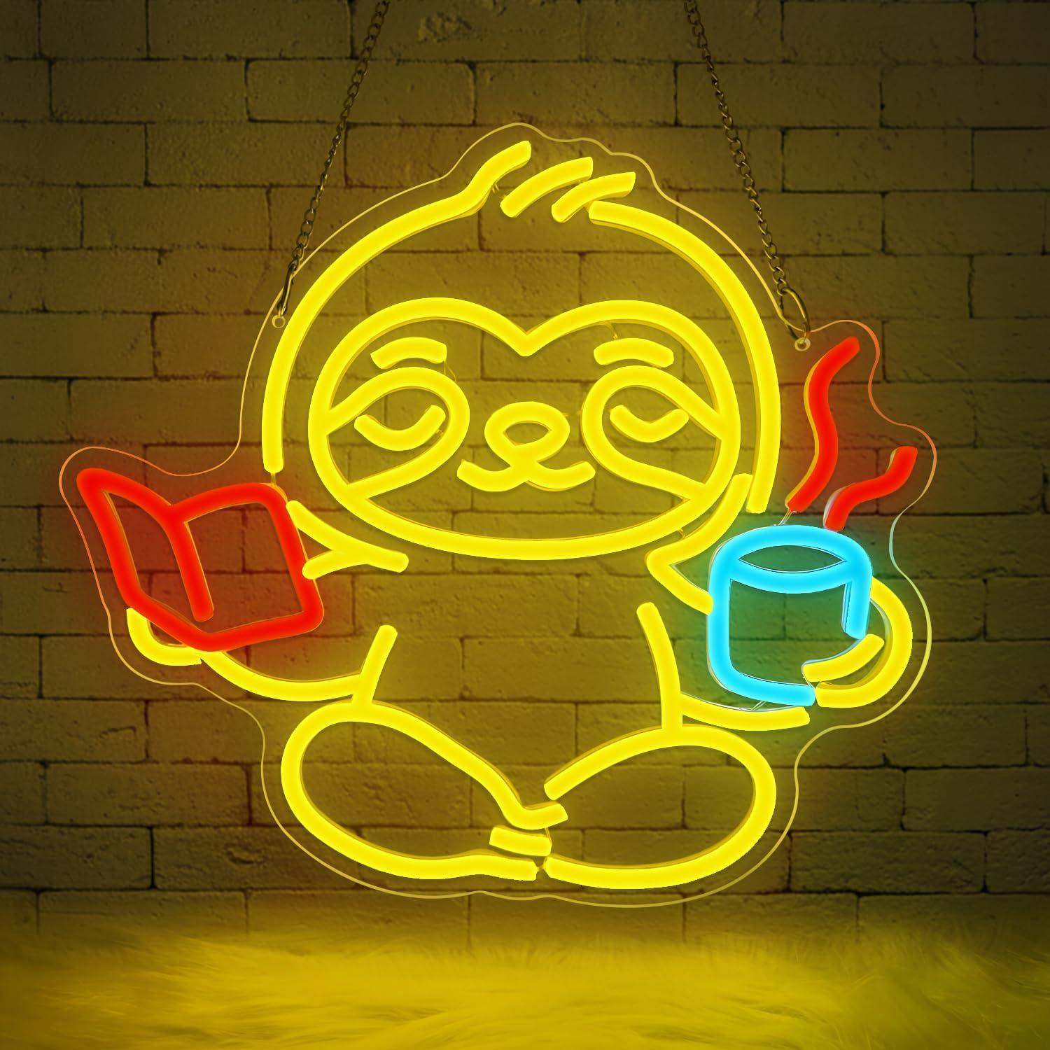 Sloth Neon Sign USB Dimmable L - огляд і ціна Lighting Decor Living Room
