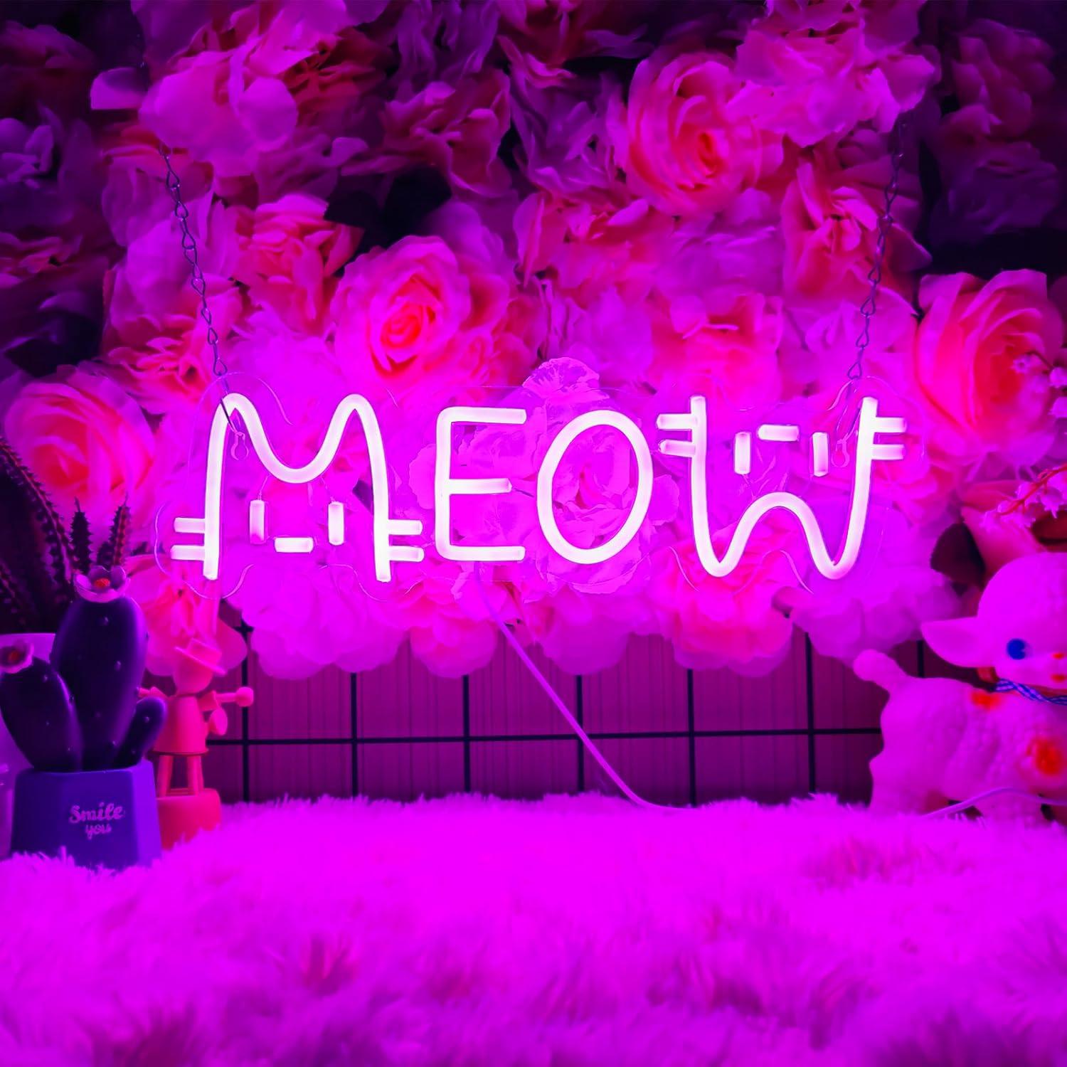 Meow Neon Sign Cat USB Powered - огляд і ціна Lighting Decor Store