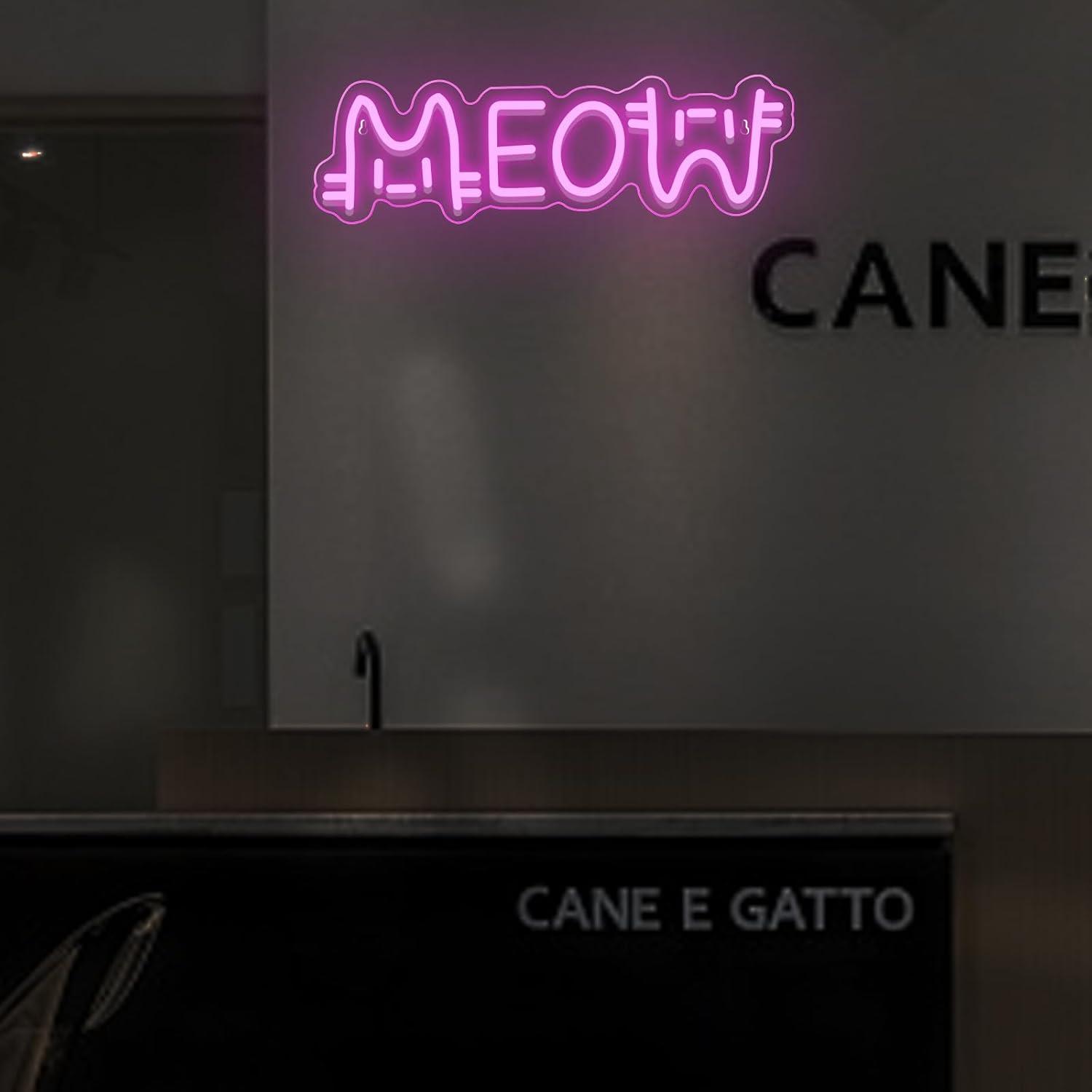 Meow Neon Sign Cat USB Powered - огляд і ціна Lighting Decor Store