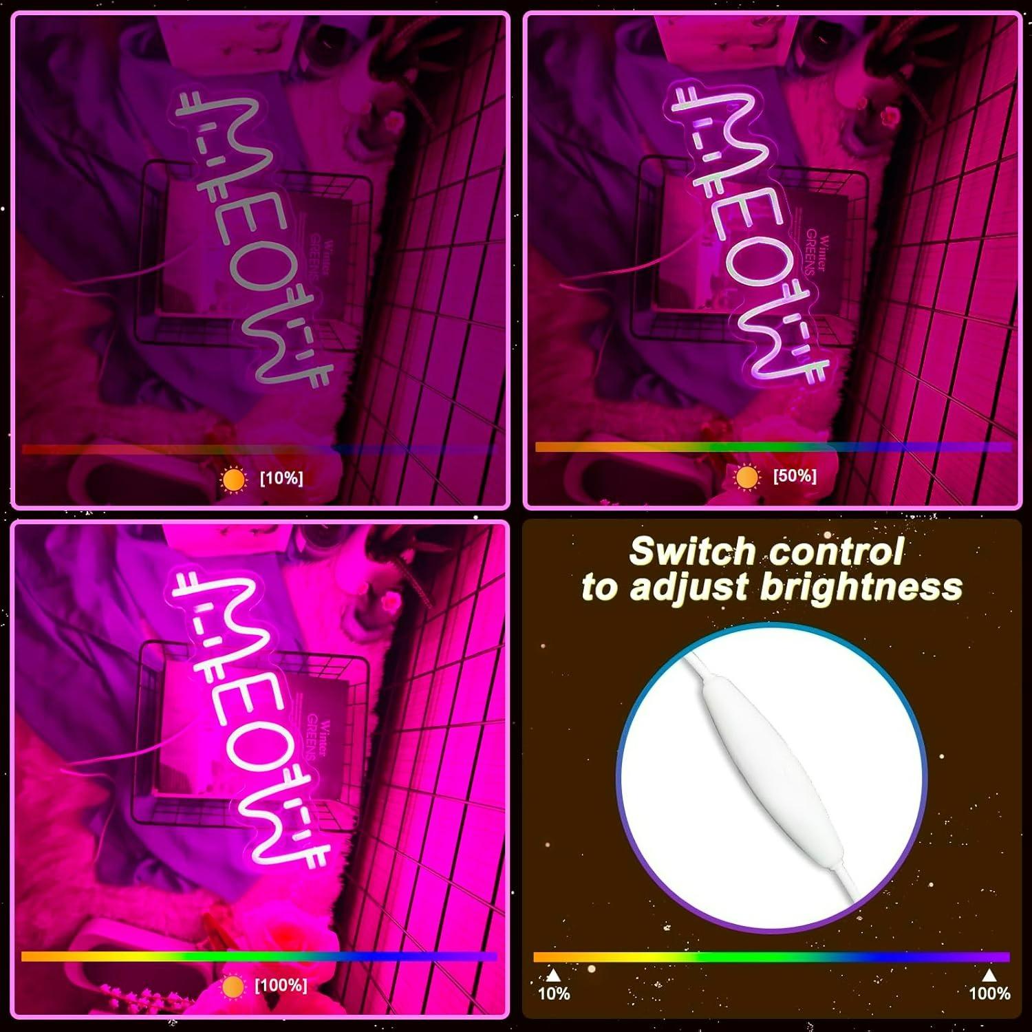 Meow Neon Sign Cat USB Powered - огляд і ціна Lighting Decor Store