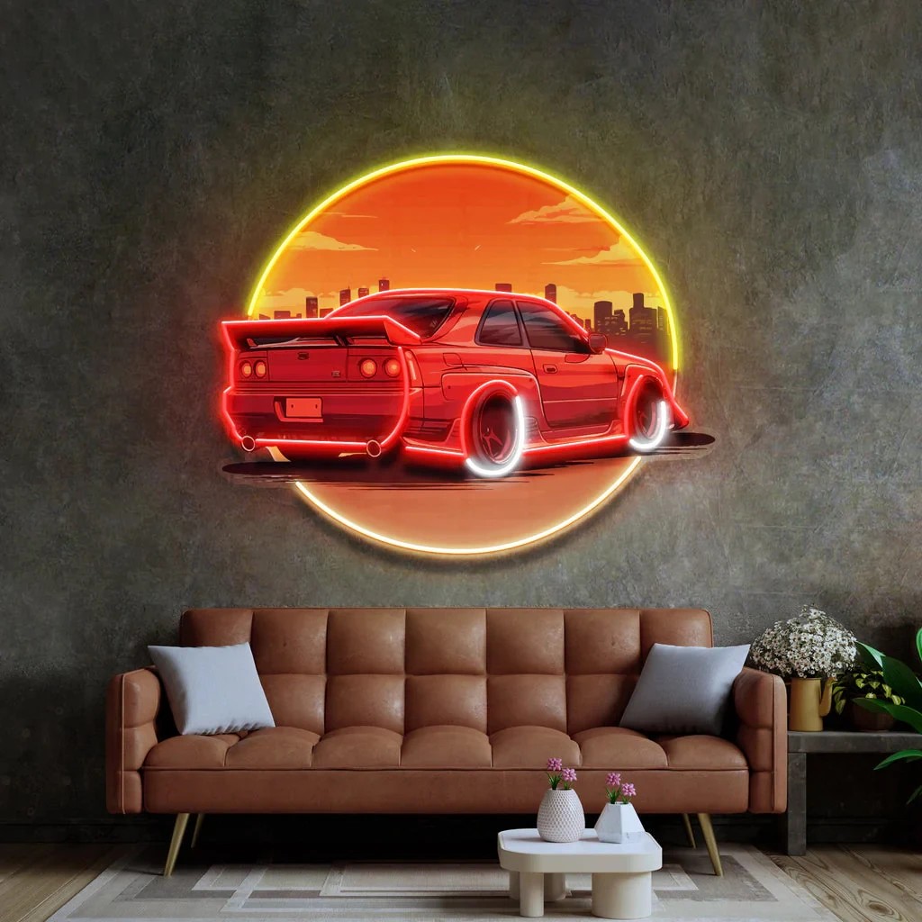 Stylish Sunset Car Neon Wall S - огляд і ціна Bathroom Lighting Decor Ideas