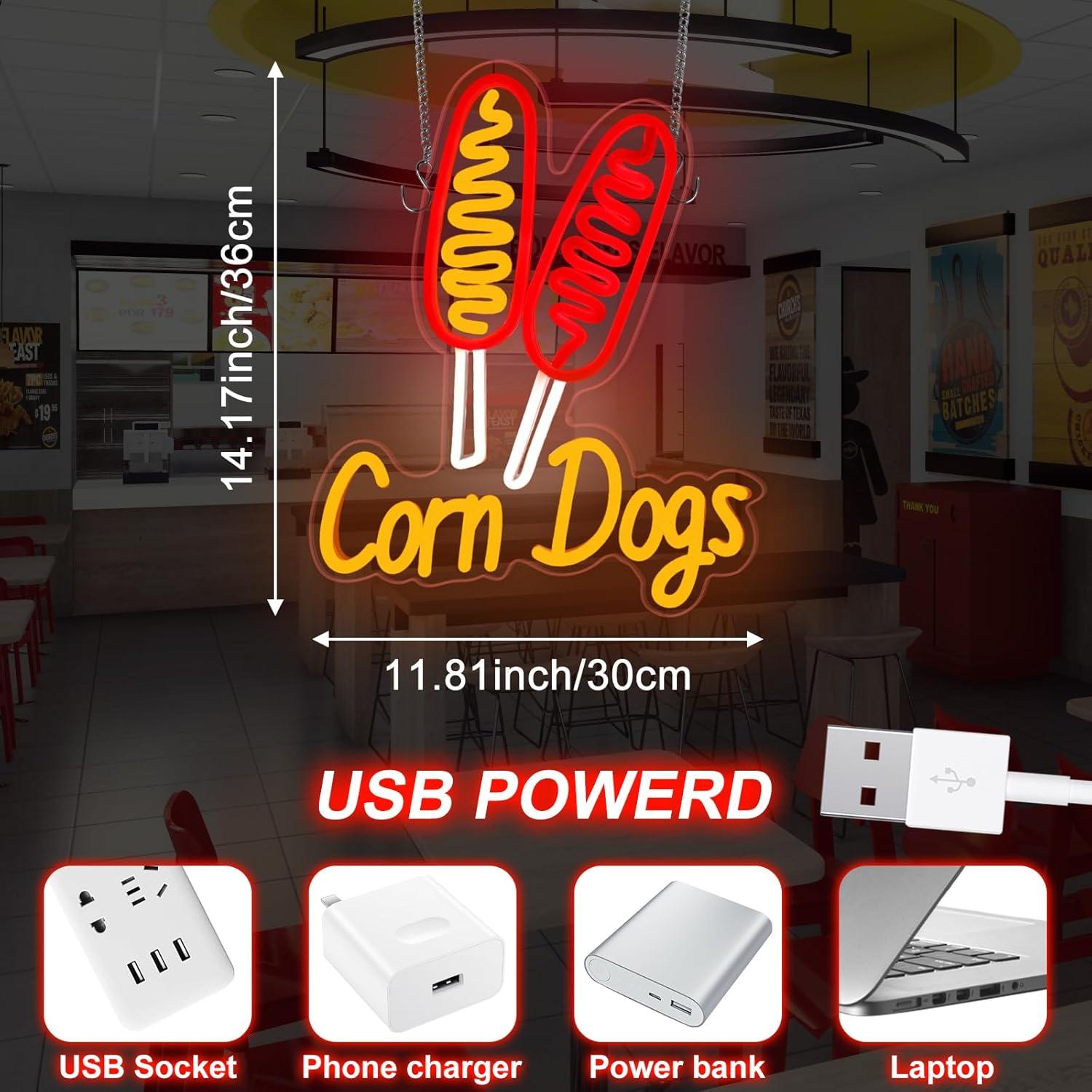 Corn Dog Neon Sign Snack USB D - огляд і ціна Lighting Decor For Wedding