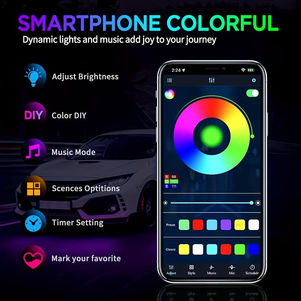 RGB Flexible Car Underglow LED - огляд і ціна Lighting Bolt Decor