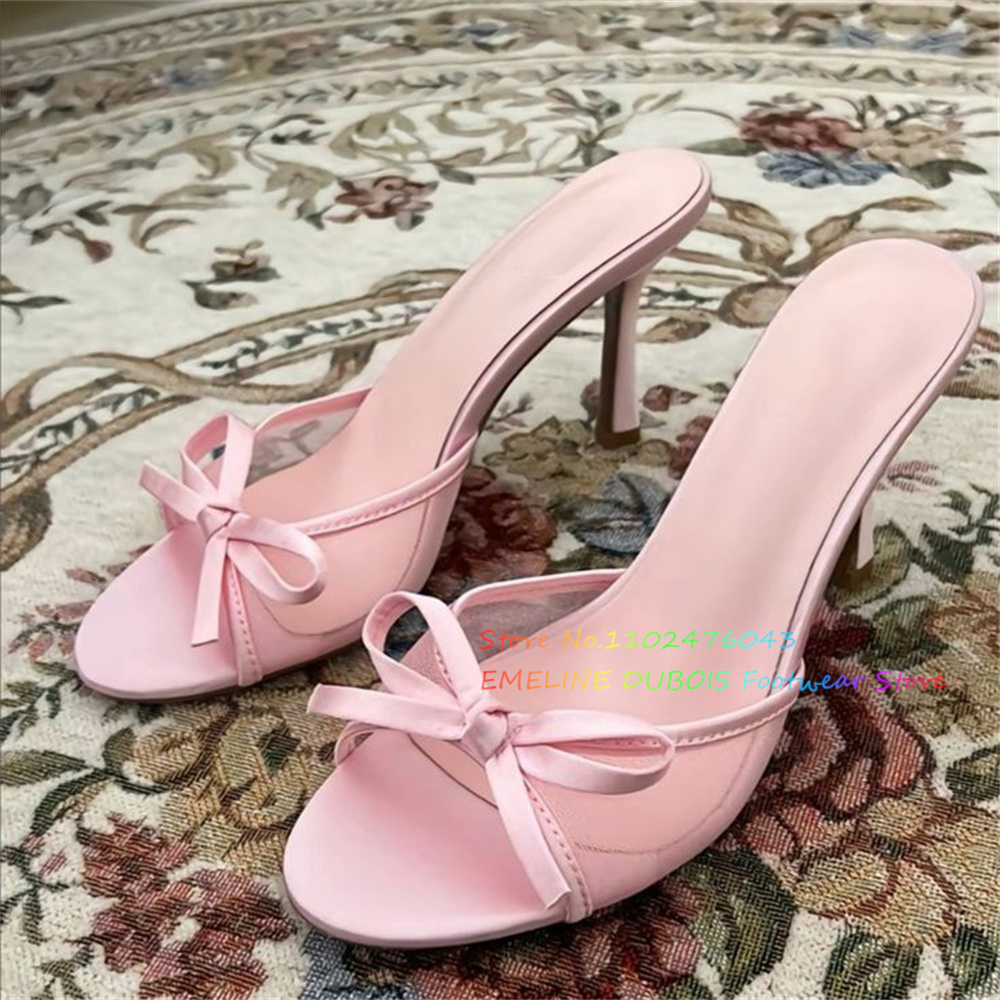 Mesh Bow Decor High Heel Mules - огляд і ціна Up Lighting Decor